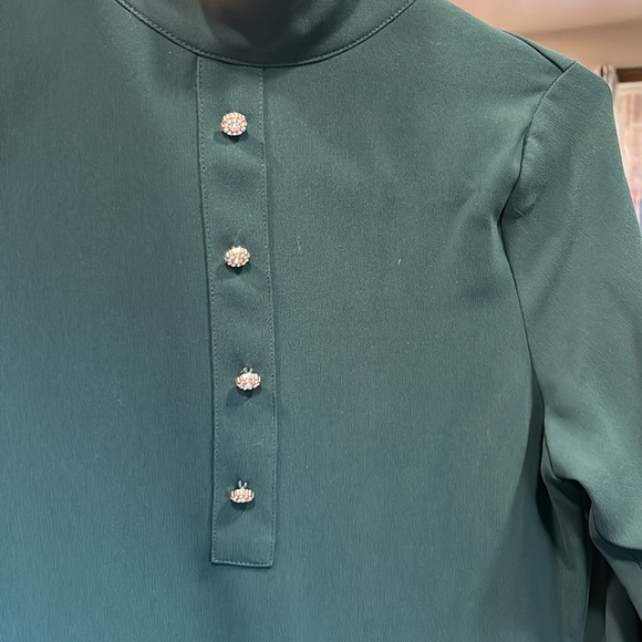 Zara XS green long sleeved dress EUC P2P-18.5in - Picture 5 of 8